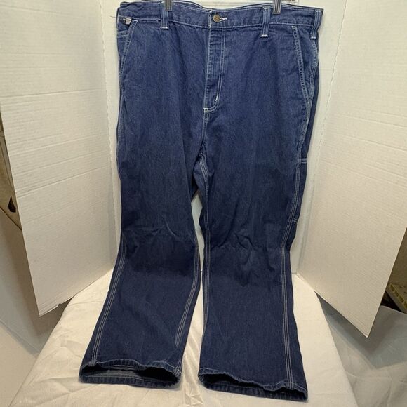 Vintage Carhartt FR Work Flame Resistant Men's Carpenter Jeans - Dark Blue 38x30 - Picture 1 of 13
